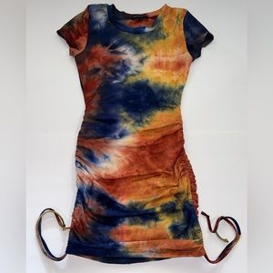 Short Sleeve Tye Dye BodyCon Dress